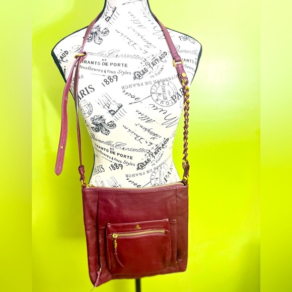 Elliott Lucca Burgundy Leather Crossbody Bag-Like New - Picture 1 of 10